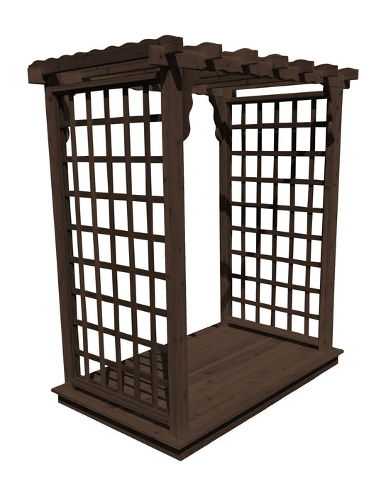 Amish-Made 5' Cedar Arbor with Deck - Available in 4 Styles, 9 Colors