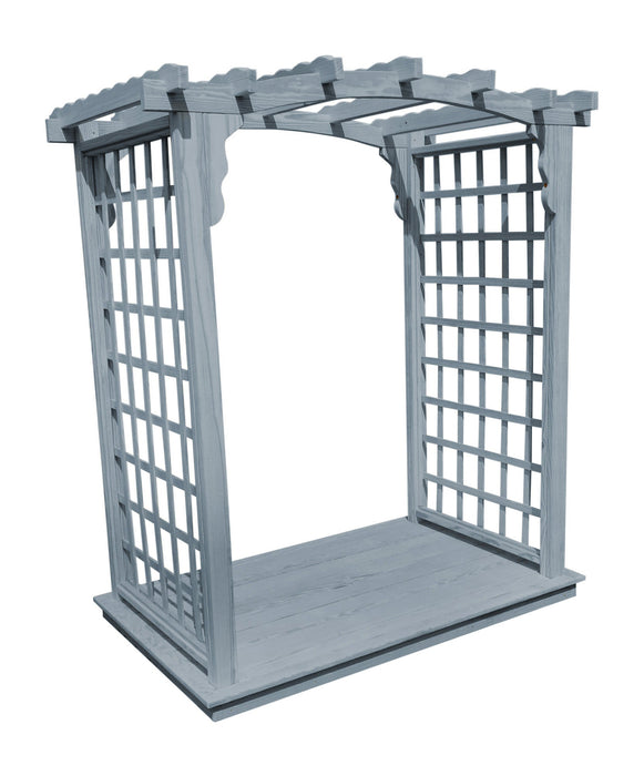 Amish-Made 6' Pine Arbor with Deck - Available in 4 Styles, 10 Colors