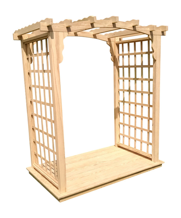 Amish-Made 6' Pine Arbor with Deck - Available in 4 Styles, 10 Colors