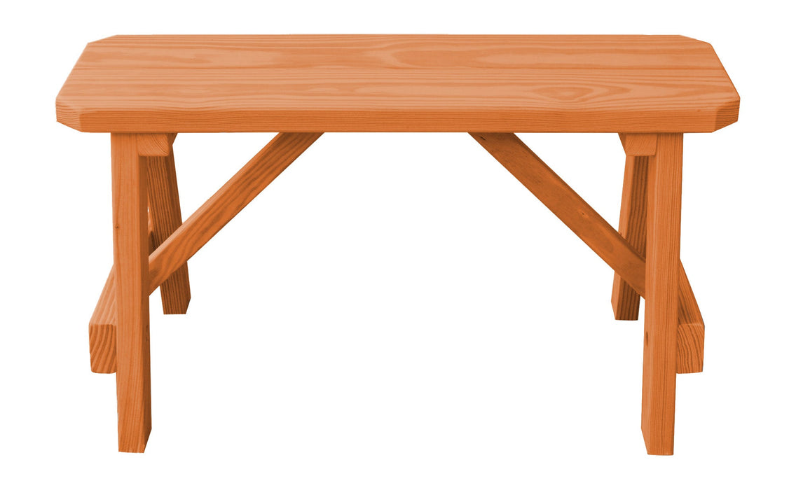 A&L Furniture Co. Amish-Made Stained Pine Traditional A-Frame Benches