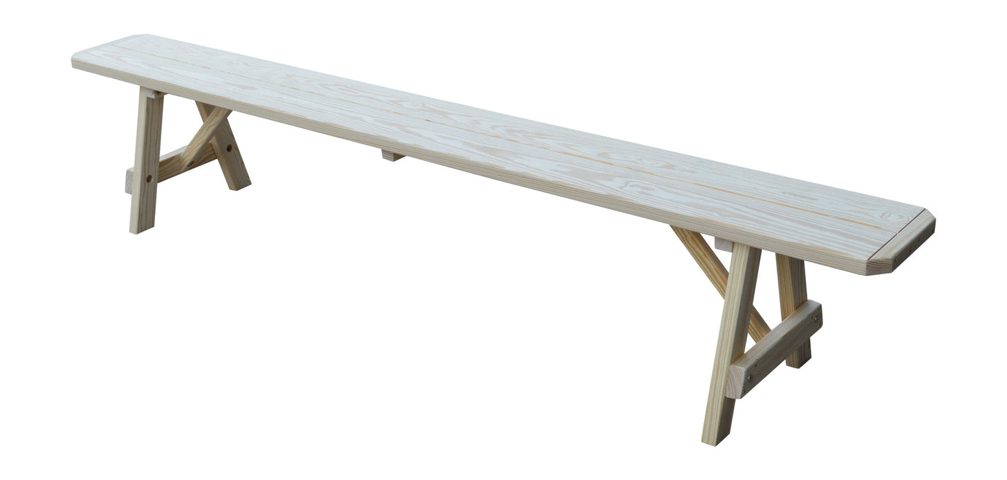 A&L Furniture Co. Amish-Made Stained Pine Traditional A-Frame Benches