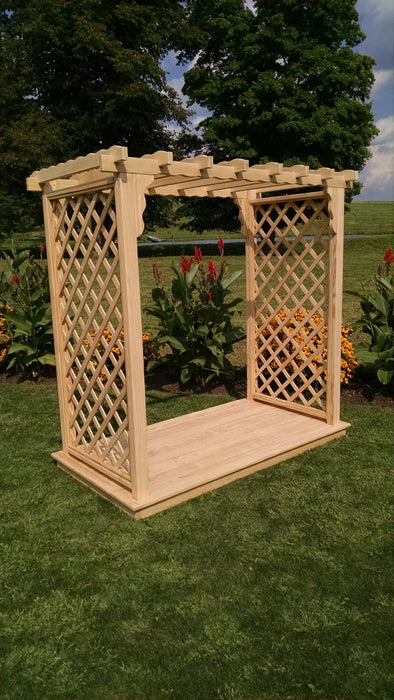 Amish-Made 5' Pine Arbor with Deck - Available in 4 Styles, 10 Colors
