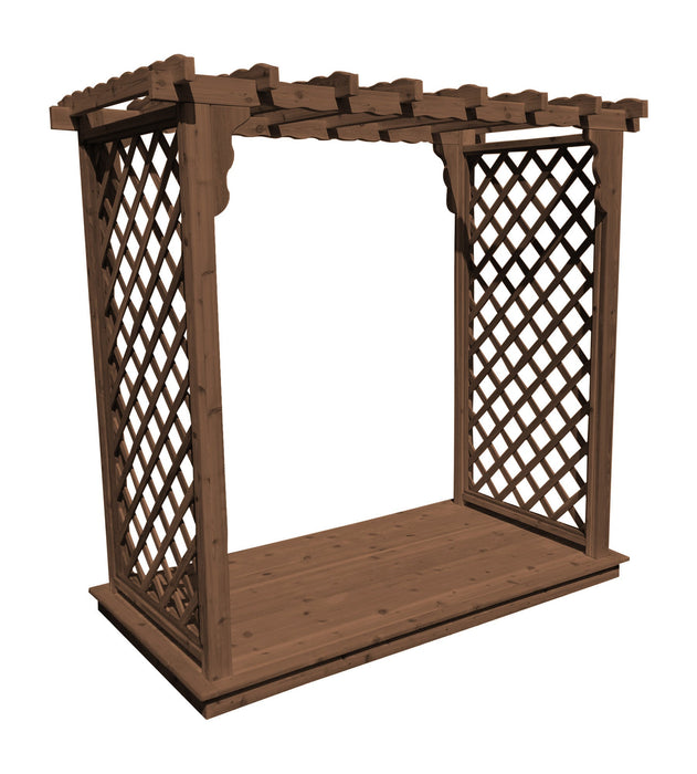 Amish-Made 5' Cedar Arbor with Deck - Available in 4 Styles, 9 Colors