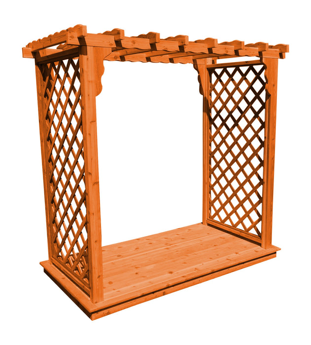 Amish-Made 5' Cedar Arbor with Deck - Available in 4 Styles, 9 Colors