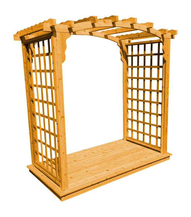 Amish-Made 5' Cedar Arbor with Deck - Available in 4 Styles, 9 Colors