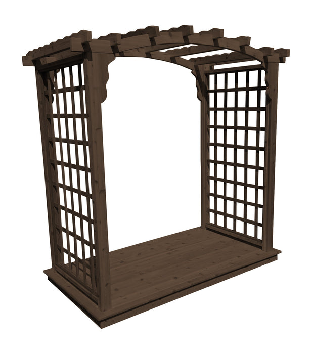 Amish-Made 5' Cedar Arbor with Deck - Available in 4 Styles, 9 Colors