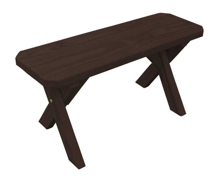 A&L Furniture Co. Amish-Made Stained Pine Cross-Leg Benches