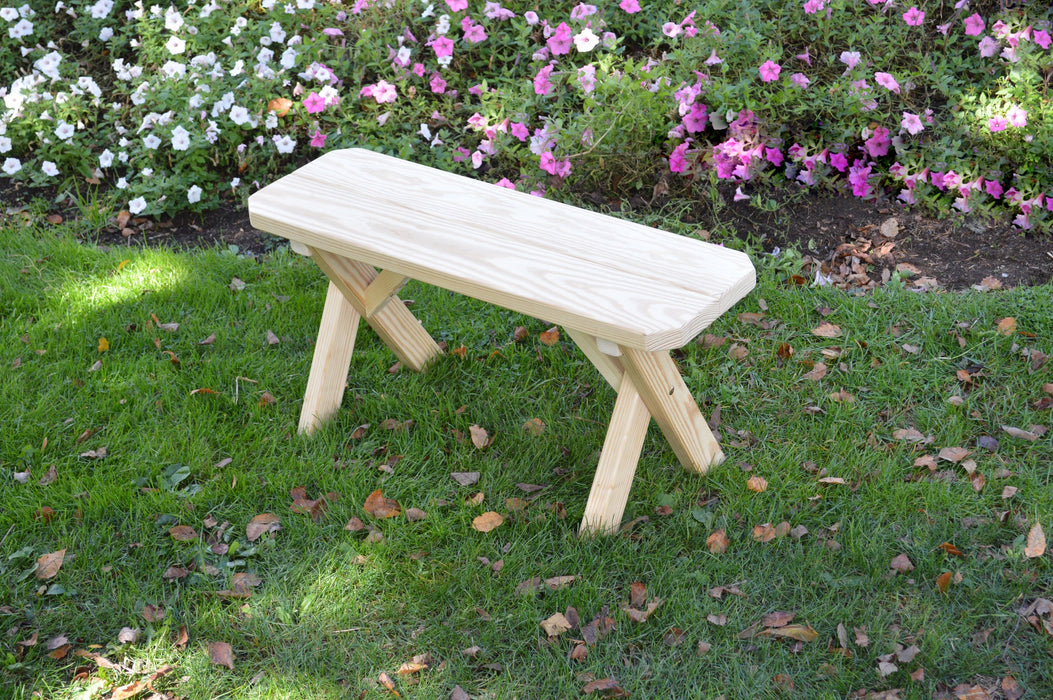 A&L Furniture Co. Amish-Made Pressure-Treated Pine Cross-Leg Benches