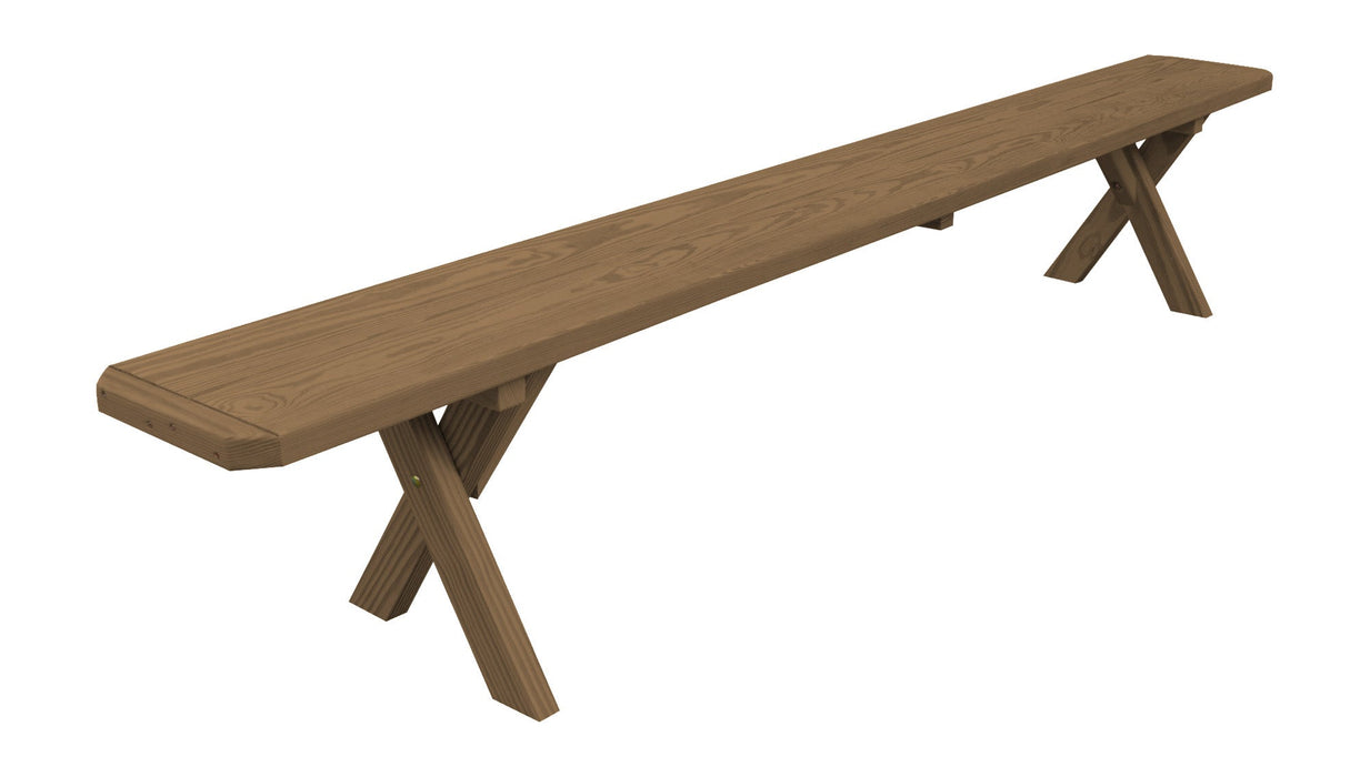 A&L Furniture Co. Amish-Made Stained Pine Cross-Leg Benches