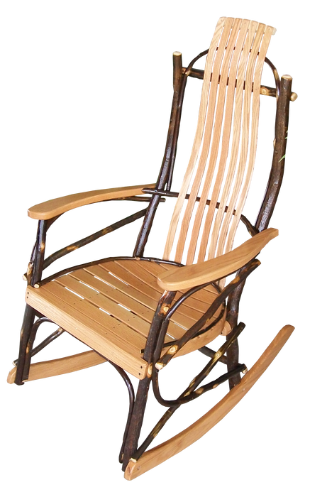 A&L Furniture Co. Amish-Made Hickory 7-Slat Rocker