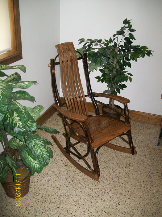 A&L Furniture Co. Amish-Made Hickory 7-Slat Rocker