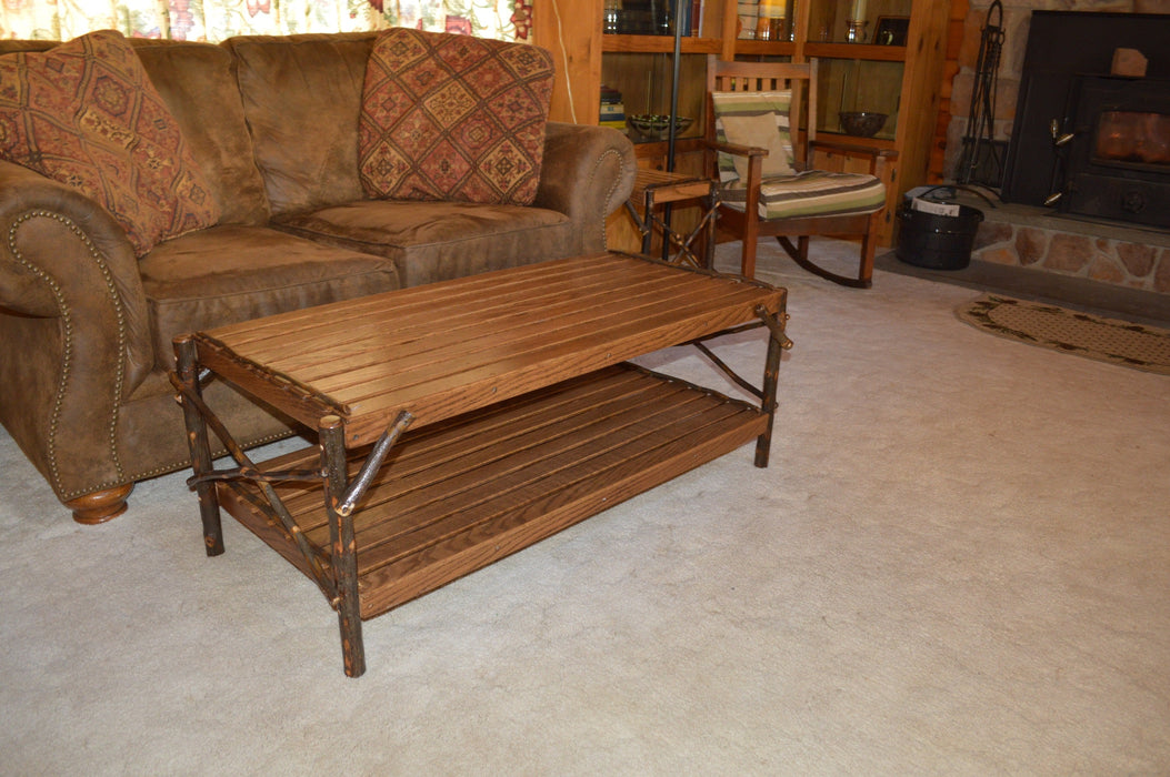 A&L Furniture Co. Hickory Coffee Table with Shelf