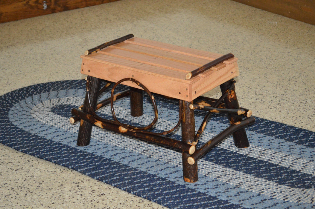 A&L Furniture Co. Amish-Made Hickory Foot Stool