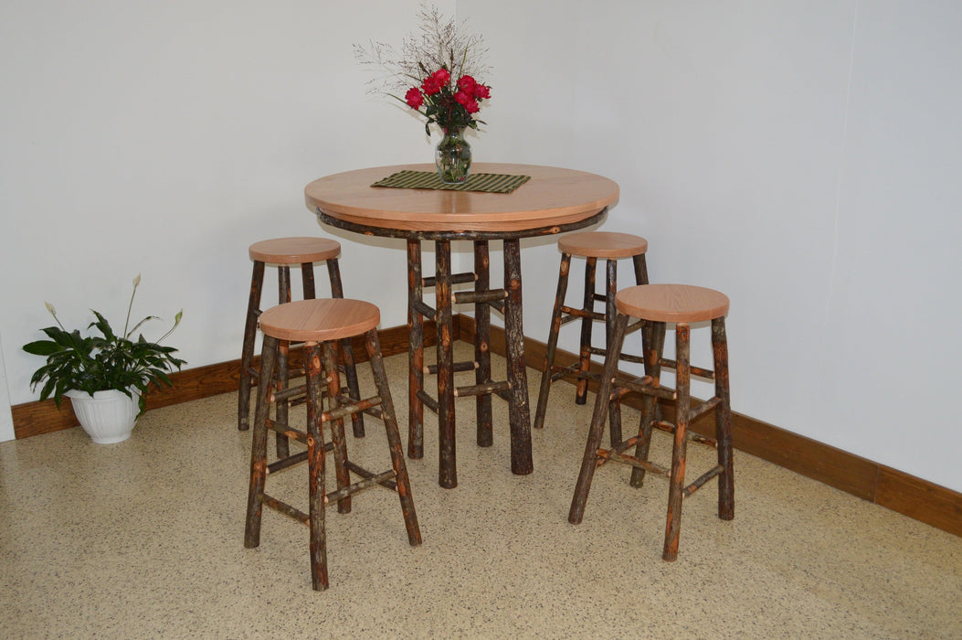 A&L Furniture Co. Amish-Made Hickory 5-Piece Bar Table Sets