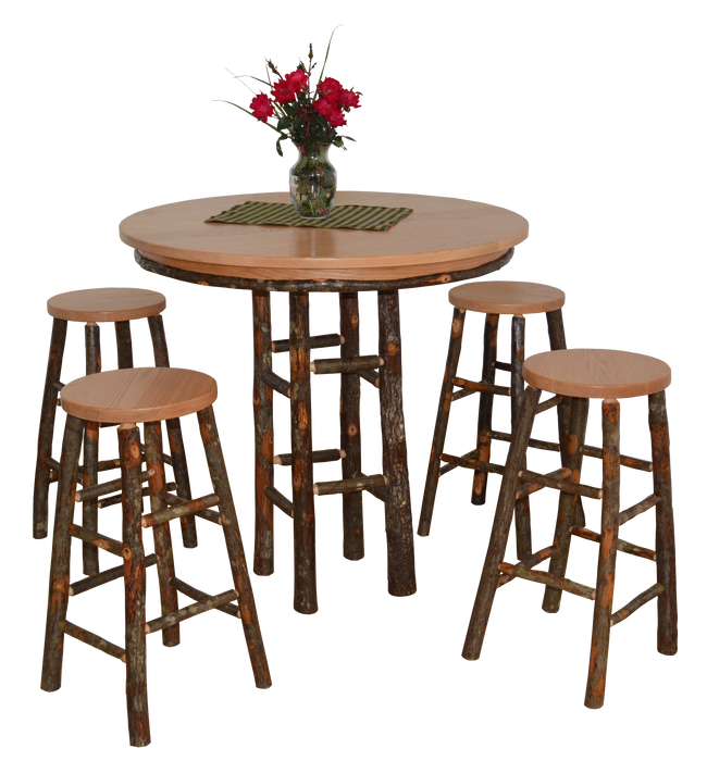 A&L Furniture Co. Amish-Made Hickory 5-Piece Bar Table Sets