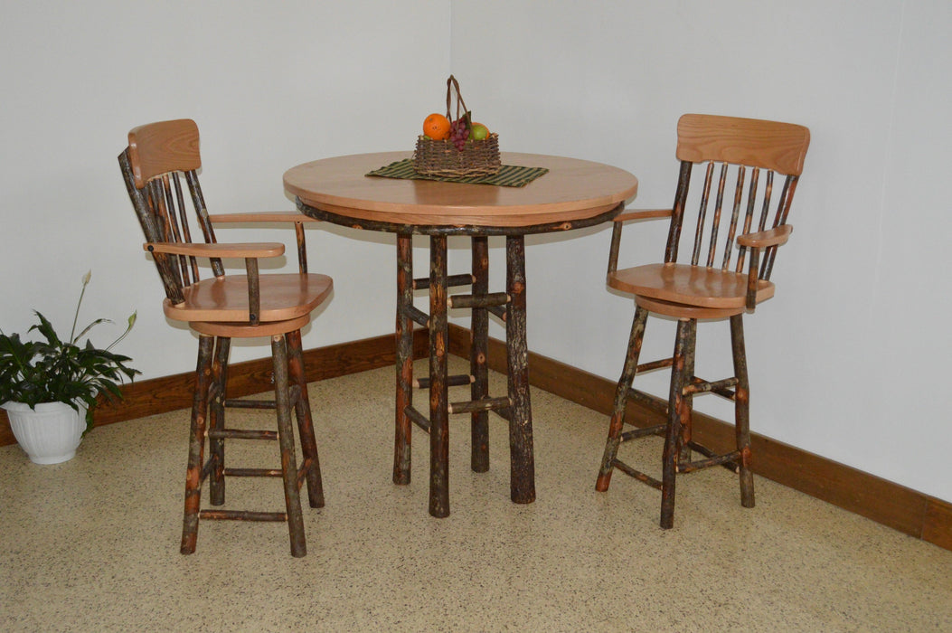 A&L Furniture Co. Amish-Made Hickory 3-Piece Bar Table Sets