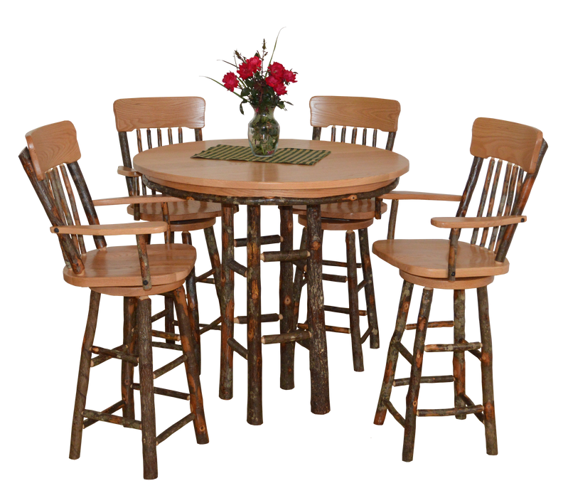 A&L Furniture Co. Amish-Made Hickory 5-Piece Bar Table Sets