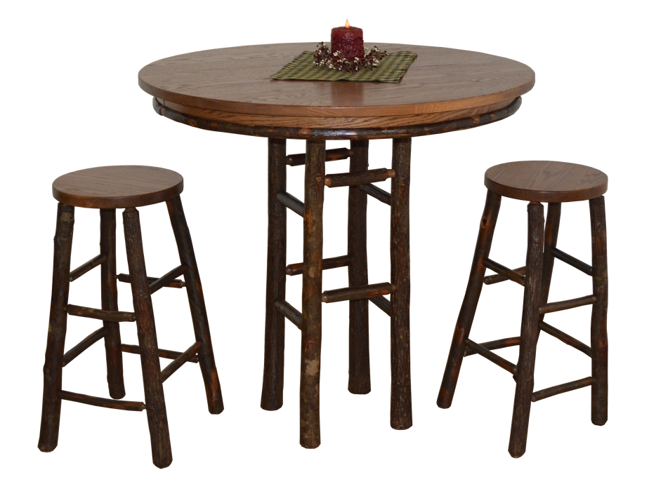 A&L Furniture Co. Amish-Made Hickory 3-Piece Bar Table Sets