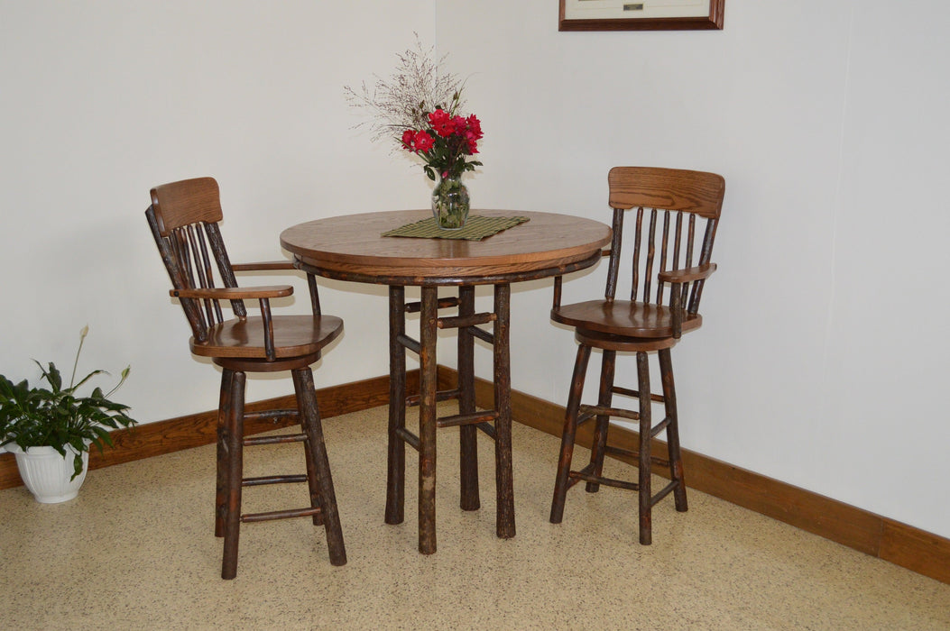 A&L Furniture Co. Amish-Made Hickory 3-Piece Bar Table Sets