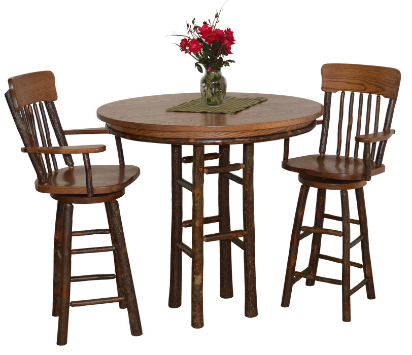 A&L Furniture Co. Amish-Made Hickory 3-Piece Bar Table Sets