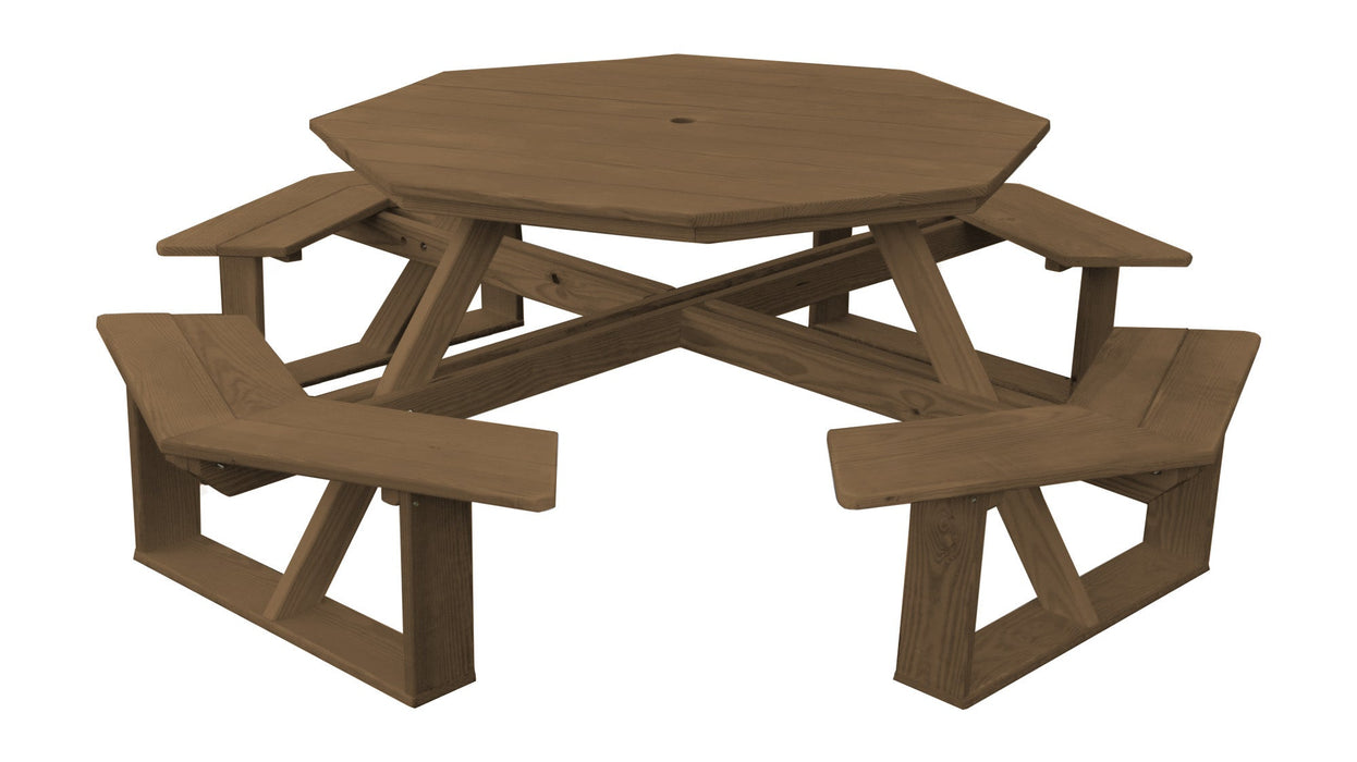 A&L Furniture Co. 54" Amish-Made Octagonal Pressure-Treated Pine Walk-In Picnic Tables