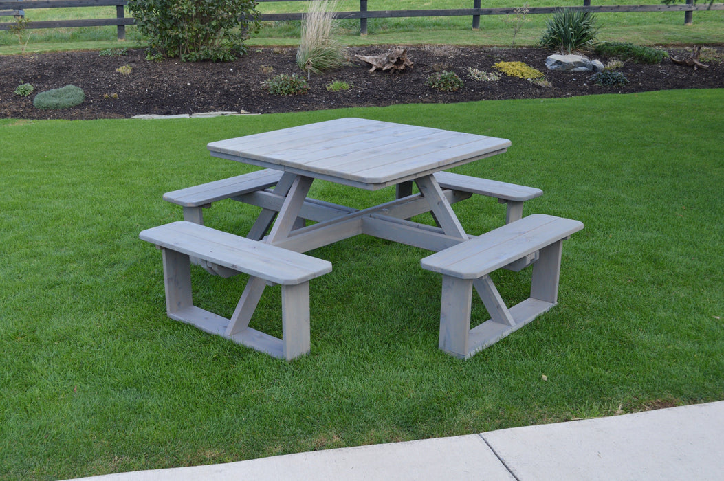 A&L Furniture Co. 44" Amish-Made Square Cedar Walk-In Picnic Tables