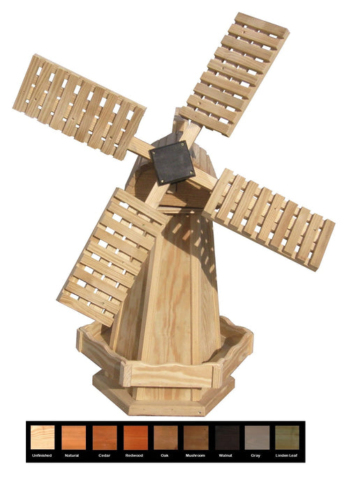 Amish-Made Stained Wooden Dutch Windmill Yard Decorations