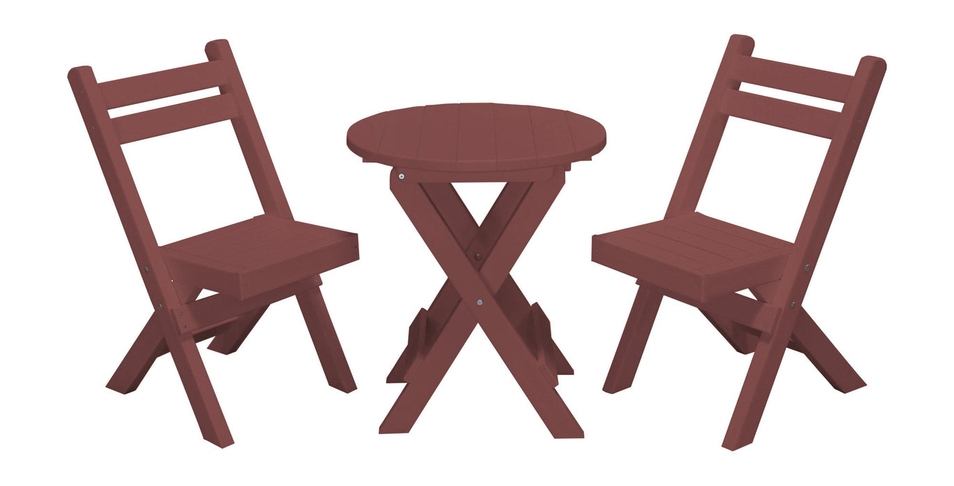 A&L Furniture Co. Amish-Made Poly Coronado Folding Bistro Sets