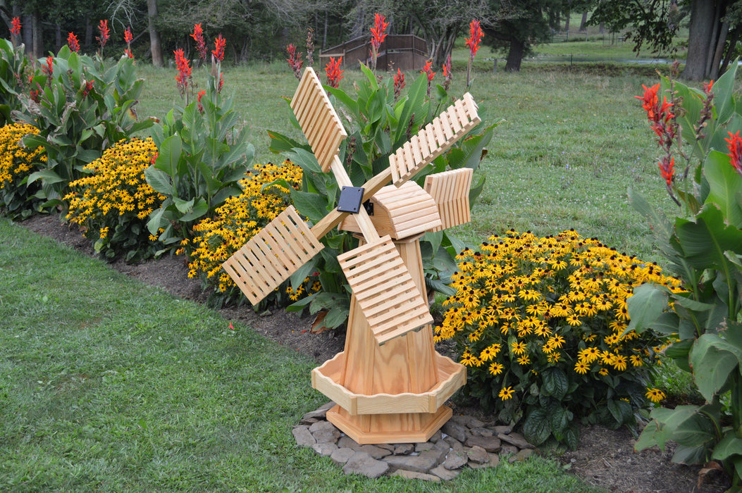 Amish-Made Stained Wooden Dutch Windmill Yard Decorations