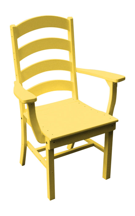 A&L Furniture Co. Amish-Made Poly Ladderback Dining Chair with Arms