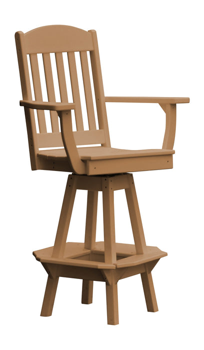 A&L Furniture Co. Amish-Made Poly Classic Swivel Dining Chair with Arms