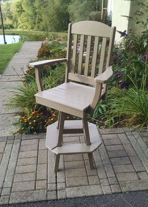 A&L Furniture Co. Amish-Made Poly Classic Swivel Counter-Height Chair with Arms