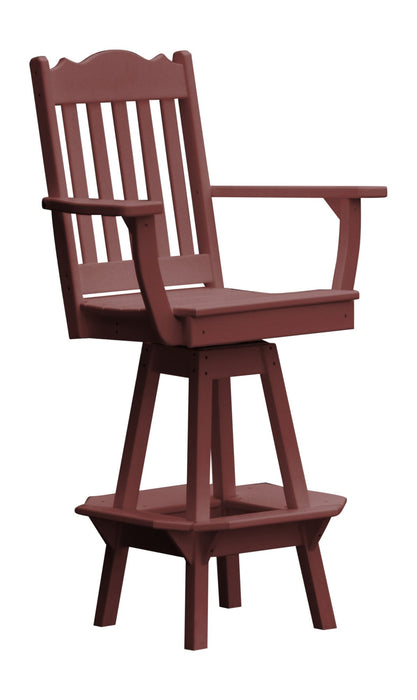 A&L Furniture Co. Amish-Made Poly Royal Swivel Counter-Height Chair with Arms