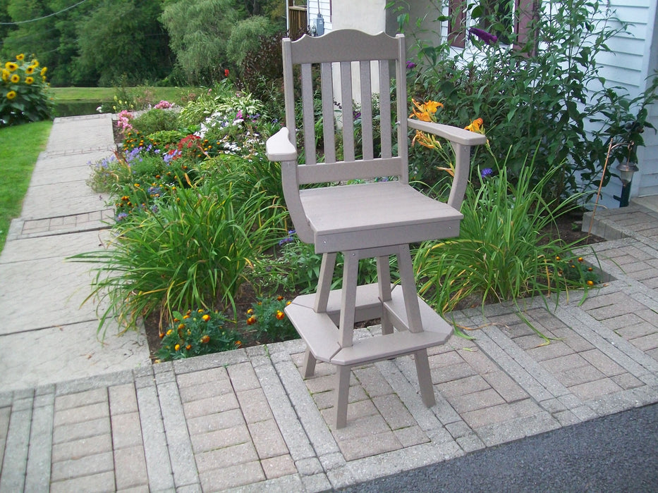 A&L Furniture Co. Amish-Made Poly Royal Swivel Counter-Height Chair with Arms