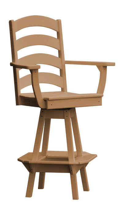 A&L Furniture Co. Amish-Made Poly Ladderback Swivel Dining Chair with Arms