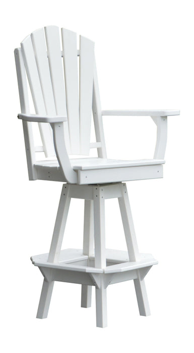 A&L Furniture Co. Amish-Made Poly Fanback Swivel Counter-Height Chair with Arms