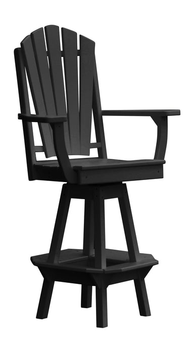 A&L Furniture Co. Amish-Made Poly Fanback Swivel Dining Chair with Arms