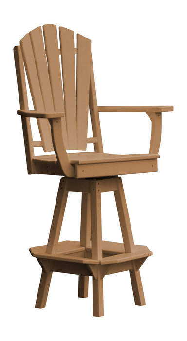 A&L Furniture Co. Amish-Made Poly Fanback Swivel Counter-Height Chair with Arms