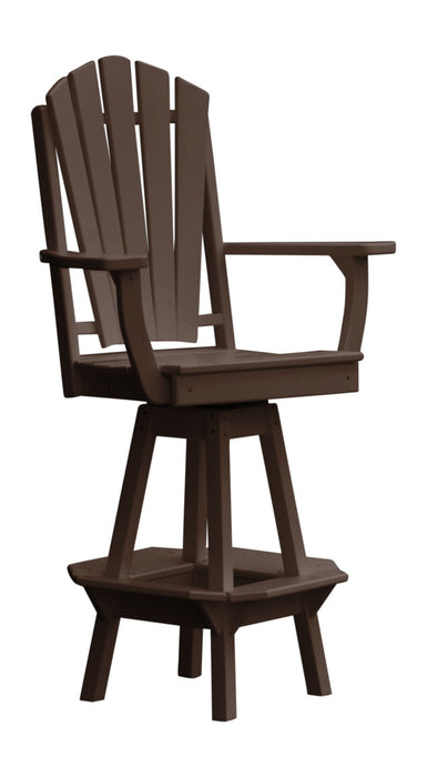 A&L Furniture Co. Amish-Made Poly Fanback Swivel Counter-Height Chair with Arms