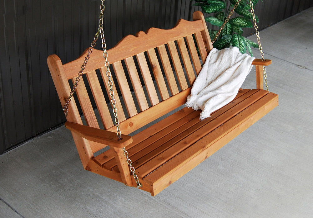 A&L Furniture Co. Amish-Made Cedar Royal English Porch Swings