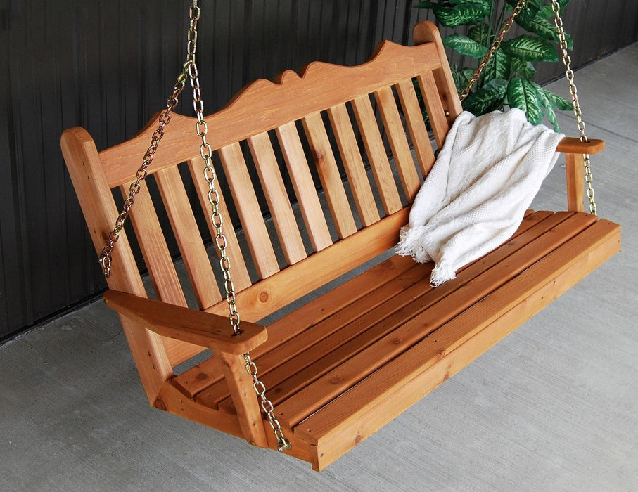 A&L Furniture Co. Amish-Made Cedar Royal English Porch Swings