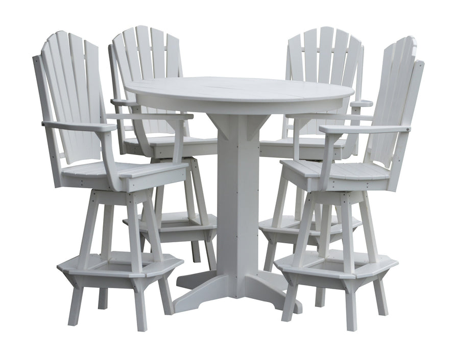 A&L Furniture Co. Amish-Made Poly 5pc Fanback Bar Table Sets