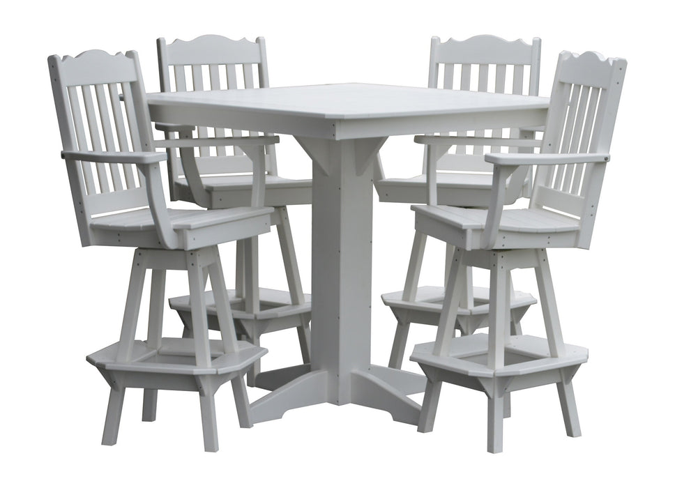 A&L Furniture Co. Amish-Made Poly 5pc Royal Bar Table Sets