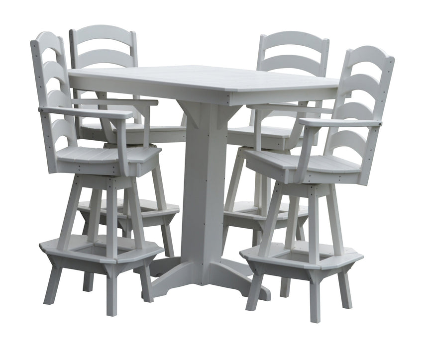 A&L Furniture Co. Amish-Made Poly 5pc Ladderback Bar Table Sets