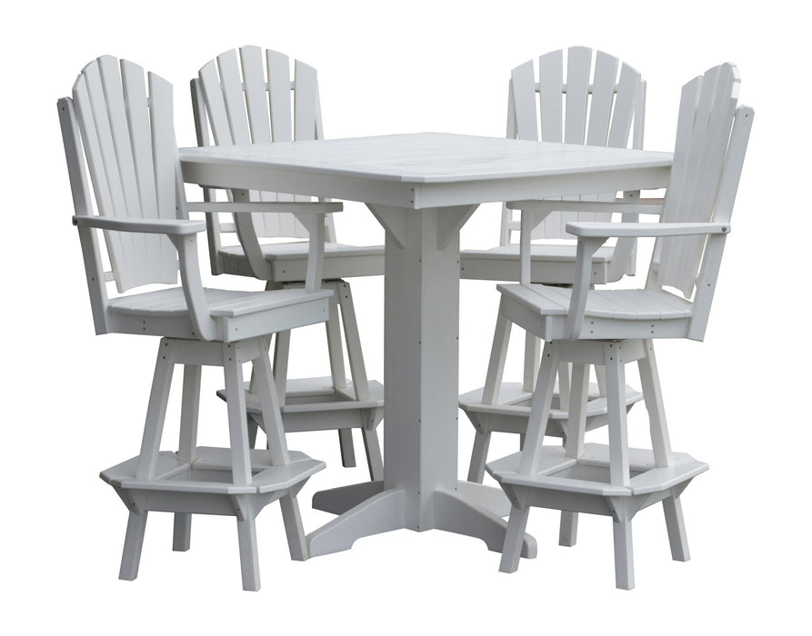 A&L Furniture Co. Amish-Made Poly 5pc Fanback Bar Table Sets