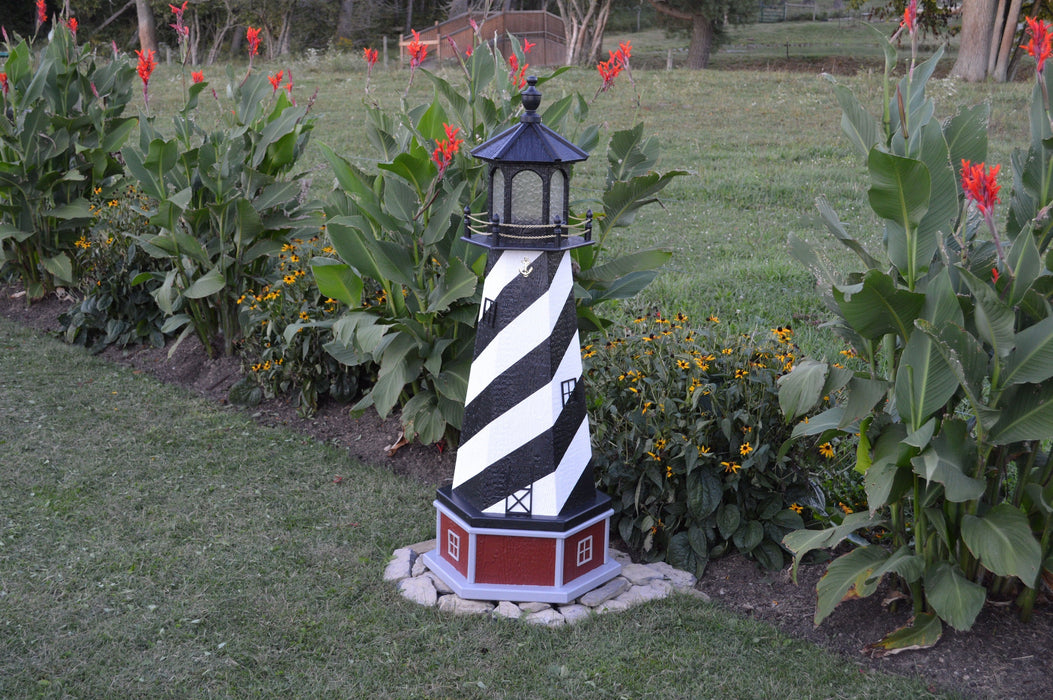 Amish-Made Cape Hatteras Replica Lighthouse with Solar LED Lighting