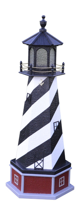 Amish-Made Cape Hatteras Replica Lighthouse with Solar LED Lighting