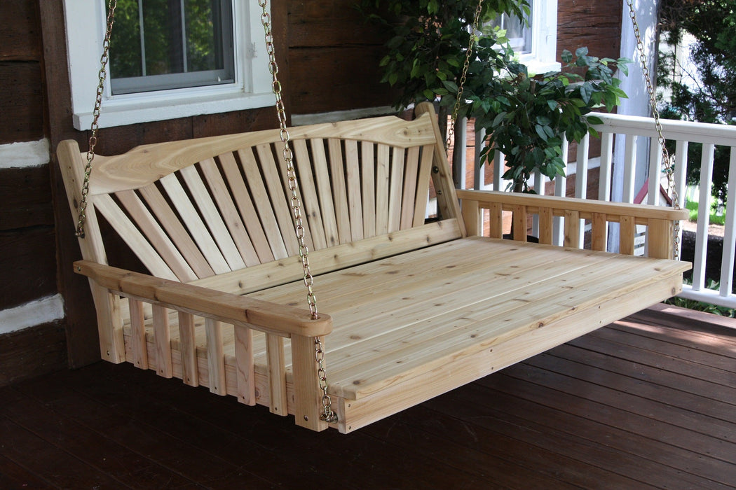 A&L Furniture Co. Amish-Made Cedar Fanback Swing Beds