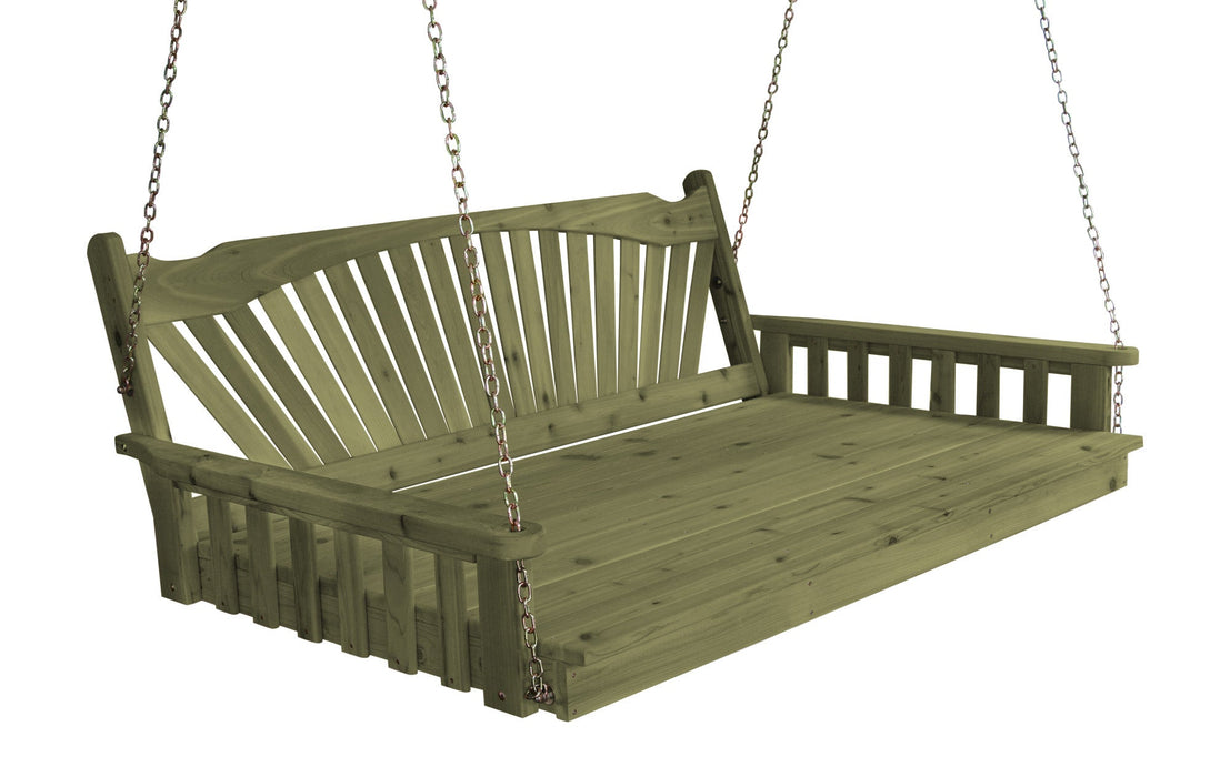 A&L Furniture Co. Amish-Made Cedar Fanback Swing Beds