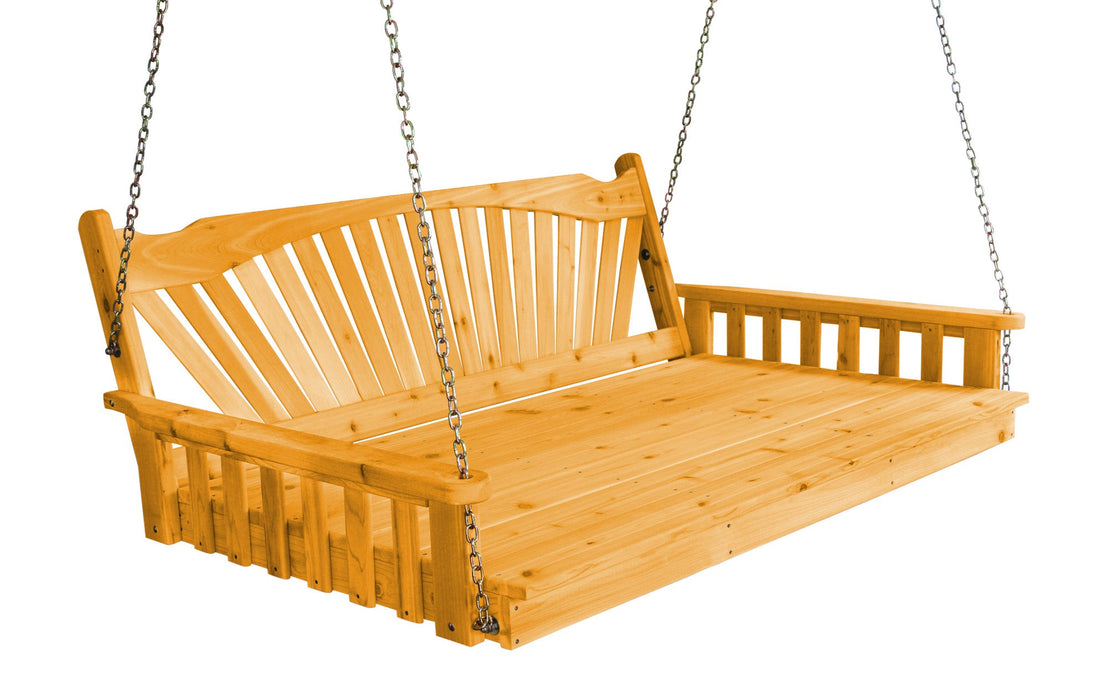 A&L Furniture Co. Amish-Made Cedar Fanback Swing Beds